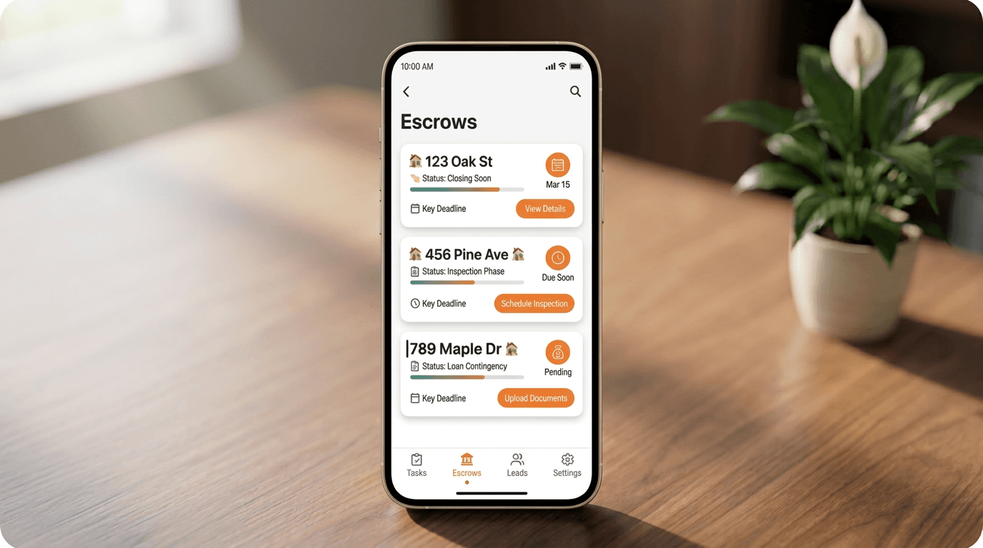 Zero Escrows - deadlines surfaced before they bite